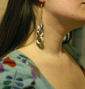 Dangly Earrings with Magazine Pages