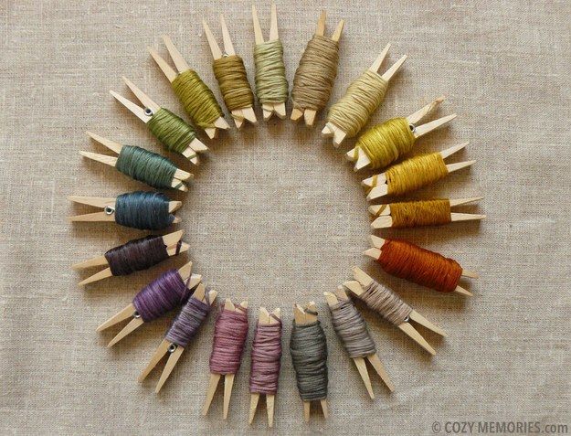 Save your yarn on clothespins