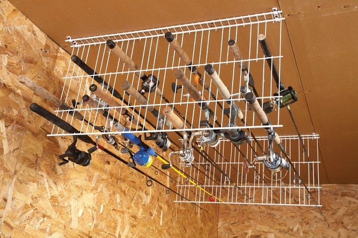 Wire Shelving Fishing Rod Storage
