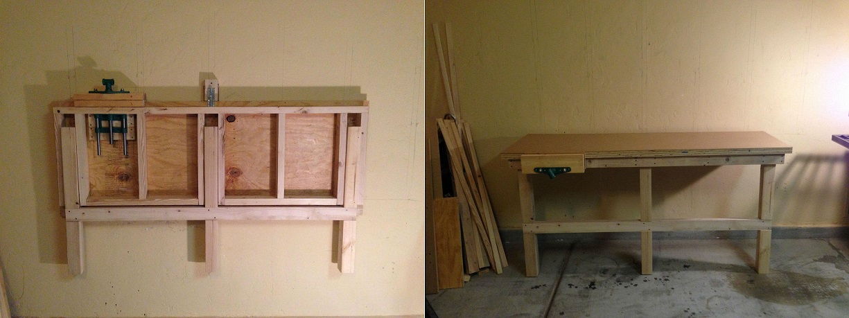 Garage Fold Down Workbench
