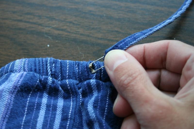 Use a safety pin to thread a drawstring