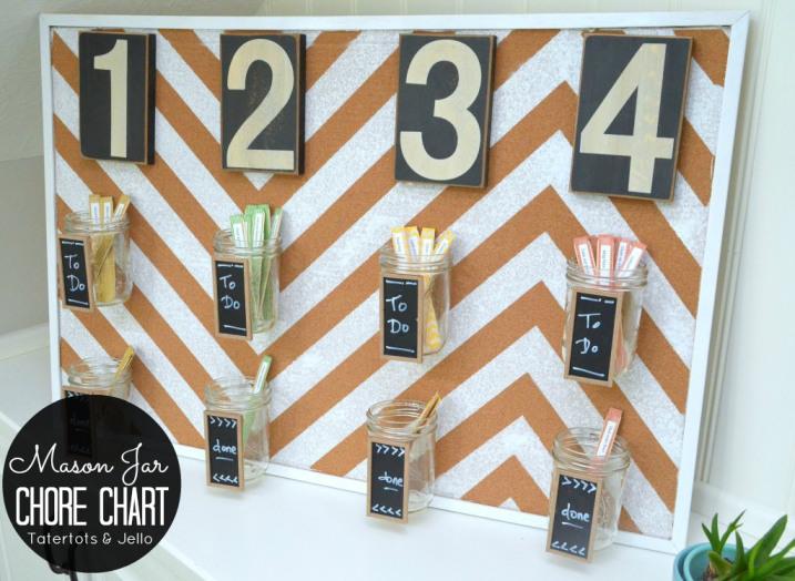 Popsicle Stick & Mason Jar Chore Chart