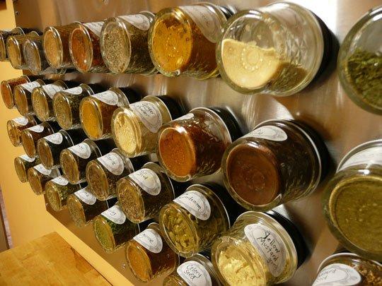 Glass Jar Spice Rack