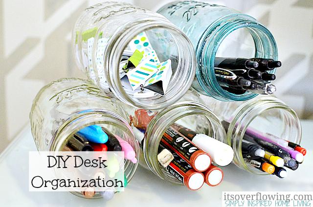 Mason Jar Office Supply Organizer