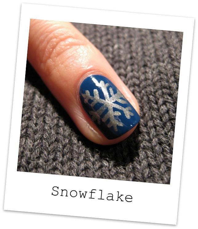 Simple Snowflake Nail Design