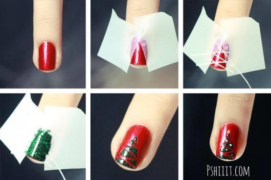 Christmas Tree Nails Tutorial