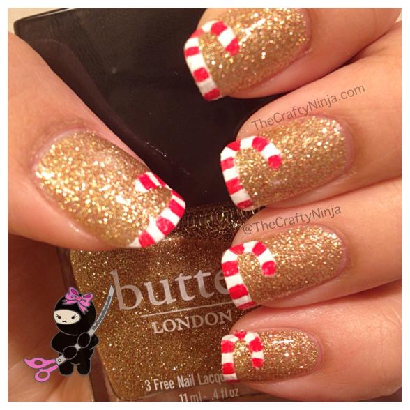 Candy Cane French Tip Nails