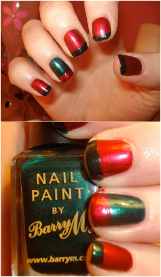 Red and Green Christmas Nail