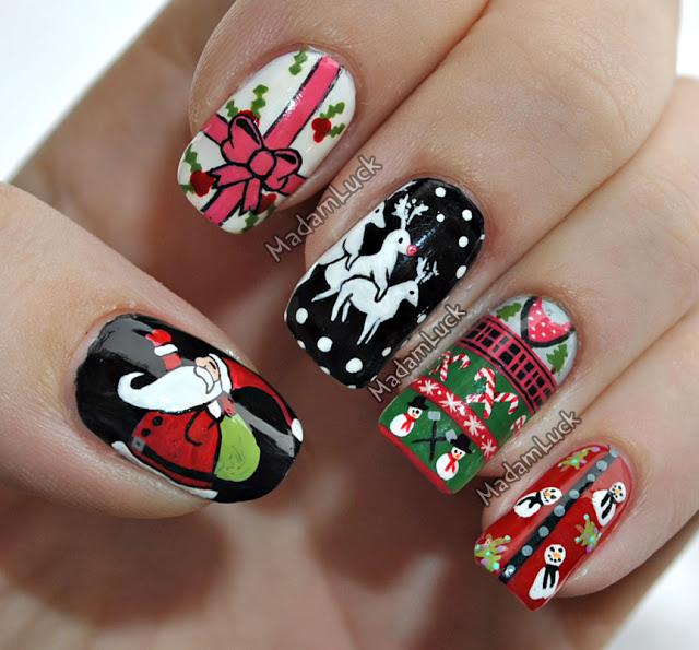 Christmas Sweater Nail Art