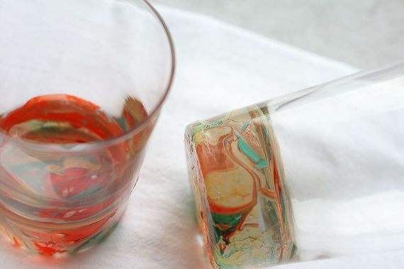 Marbled Glassware Using Nail Polish