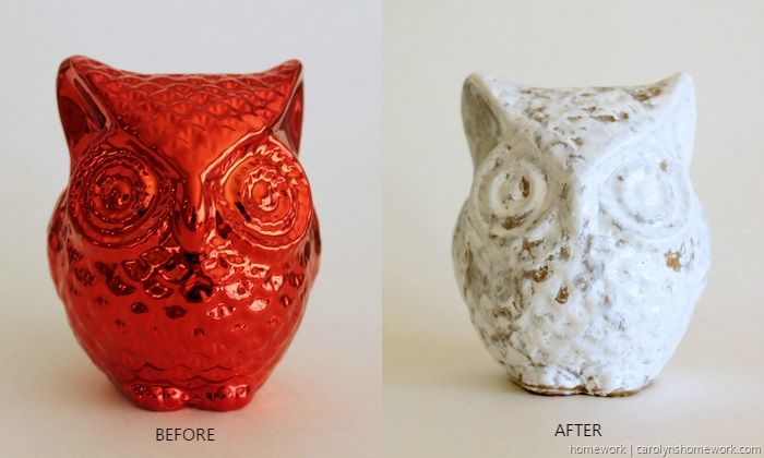 White Glue and Crackle Paint Owl