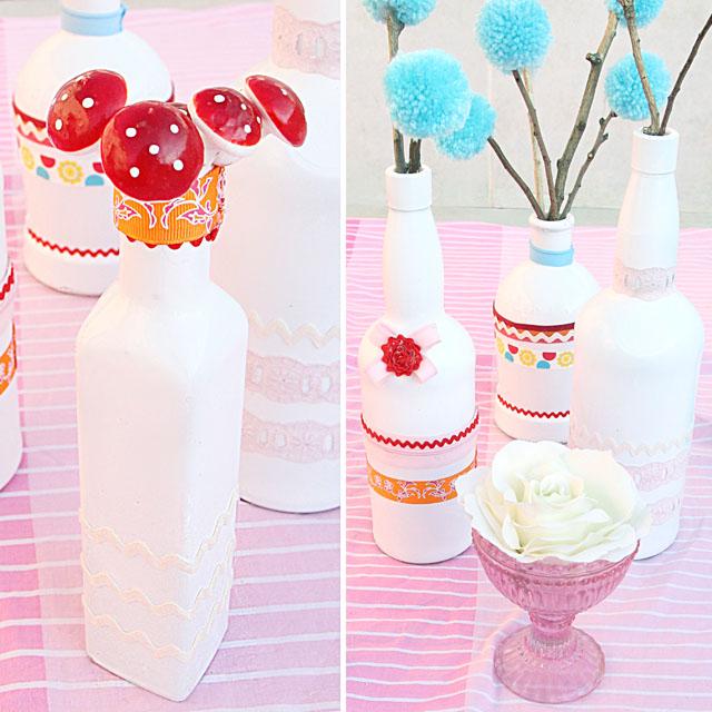 Wine Bottle Vases Embellished