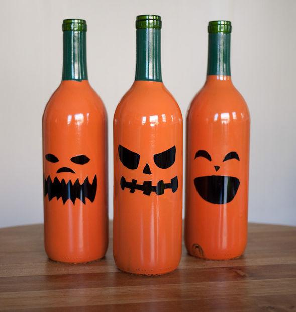 Bottle jack-o-lanterns