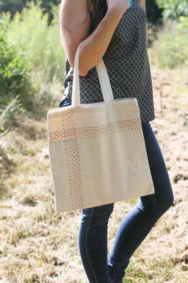 Running Stitch Tote Bag