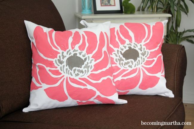 Stenciled Accent Pillows