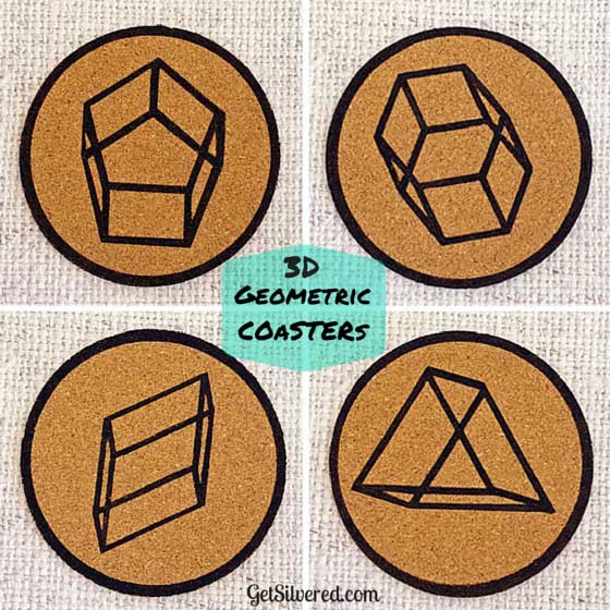 Faux 3D Geometric Shapes and Coaster