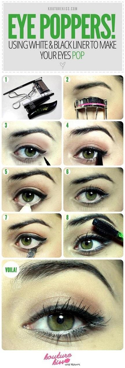 Using White and Black Liner to Make Your Eyes Pop