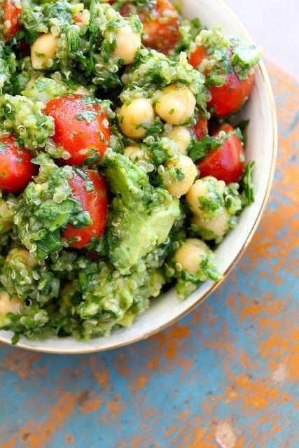 Lemon-Quinoa Avocado-Cilantro Chickpea Salad