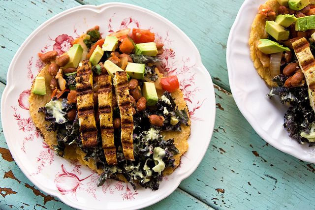 Curry Tofu Tacos With Pintos and Kale Slaw