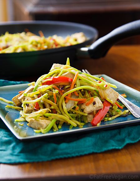Broccoli Slaw Stir-Fry with Tofu