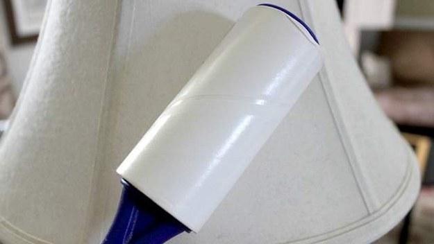 Use a lint roller to clean your lampshade