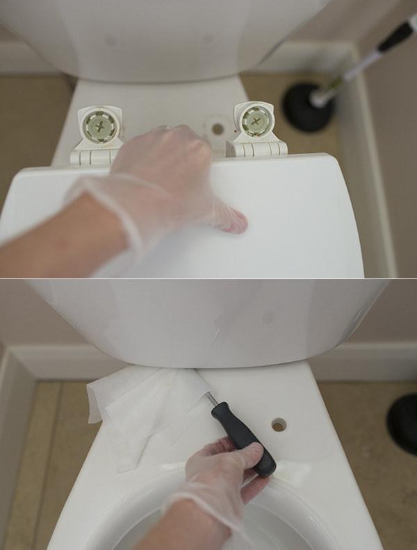 How to Clean a Toilet – the Back ledge under the Tank