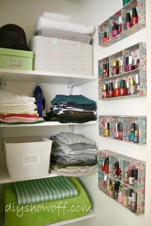 Attach Accessory Dividers on the Wall for Organizing Nail Polish