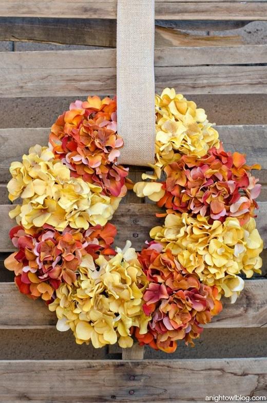 Easy Fall Hydrangea Wreath