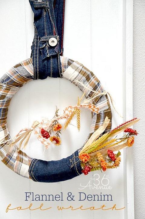 Flannel and Denim Wreath