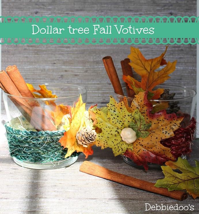 Dyed sisal rope and dollar tree votives