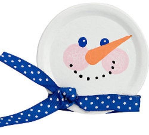 Canning Jar Lid Turned Snowman