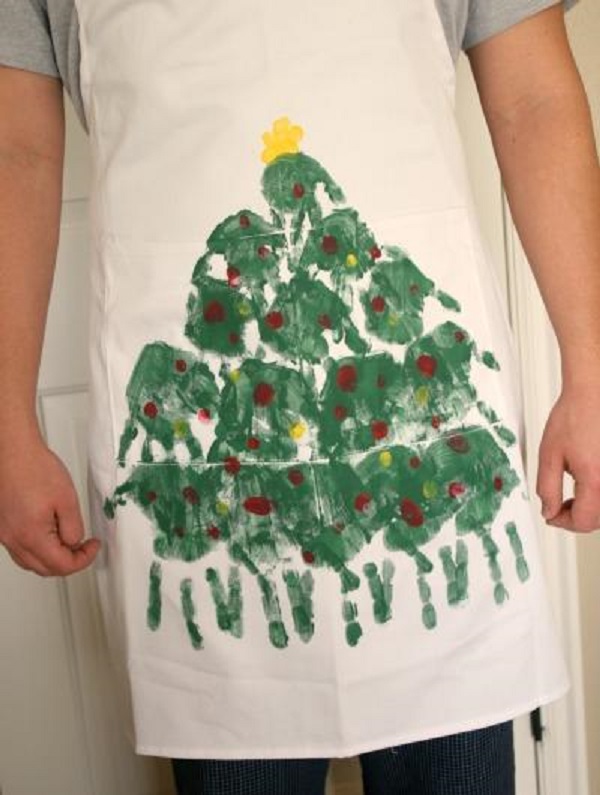 Handprint Christmas Tree Apron