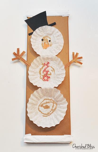 Coffee Filter Snowman