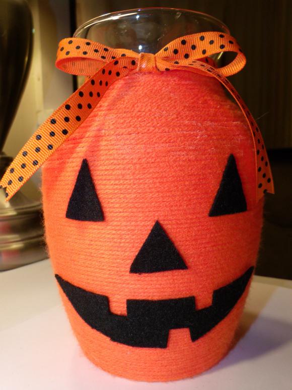 Yarn Pumpkin Vase