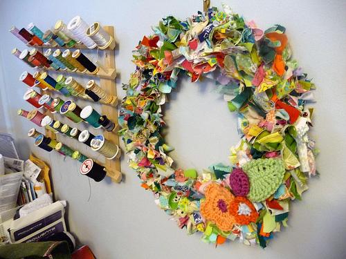 Fabric Scrap Wreath