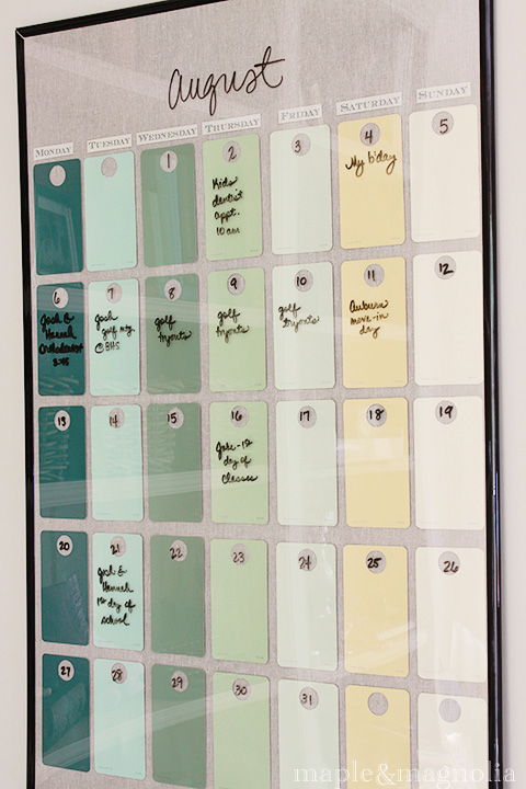 Paint Chip Calendar
