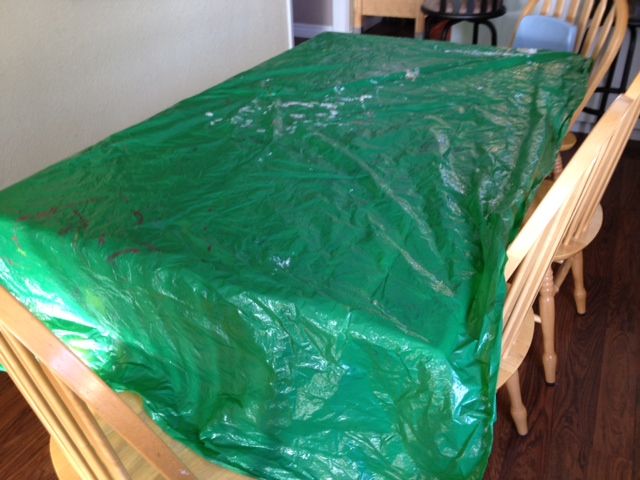 Use Dollar Store Plastic Tablecloths During Craft Time
