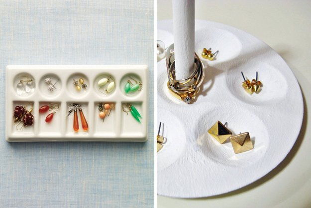 Paint Palette as Jewelry Organizer
