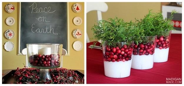Simple Cranberry Centerpieces