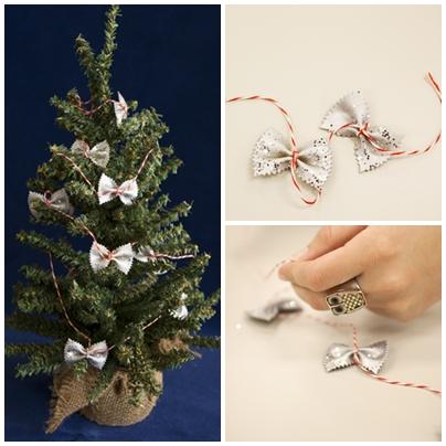 Glitter Pasta Bow Garland