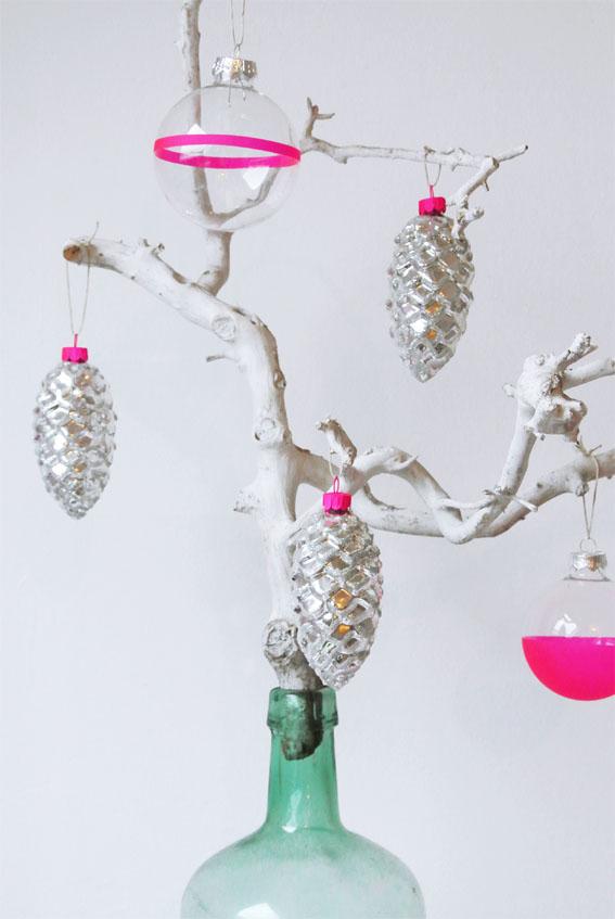 Neon-Tipped Pinecones and Baubles