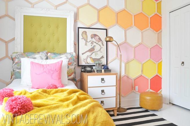 Pink and Red Honeycomb Wall