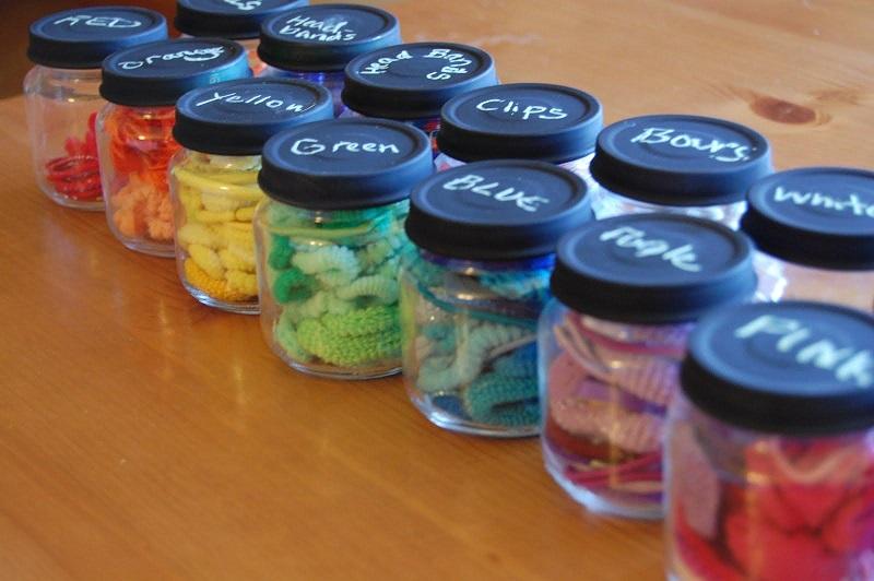 Organizing with baby food jars