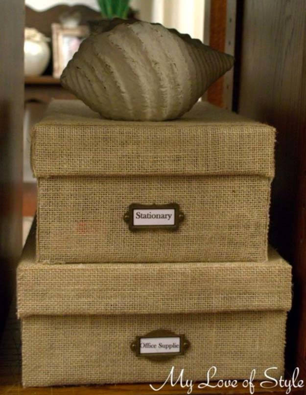 Burlap Storage Box