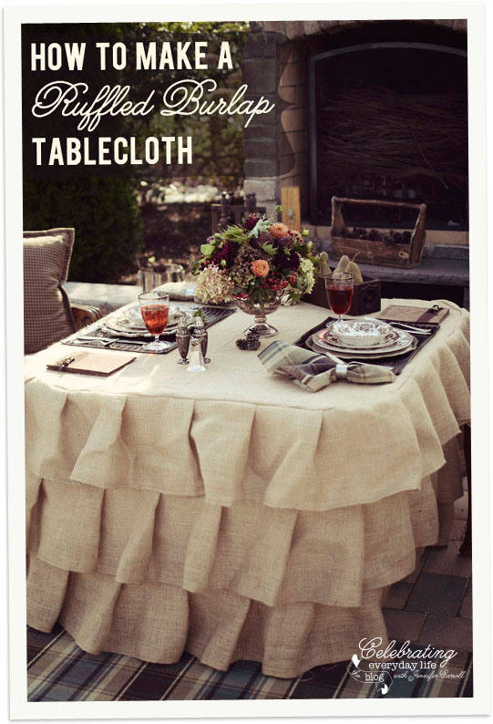 Ruffled Burlap Tablecloth