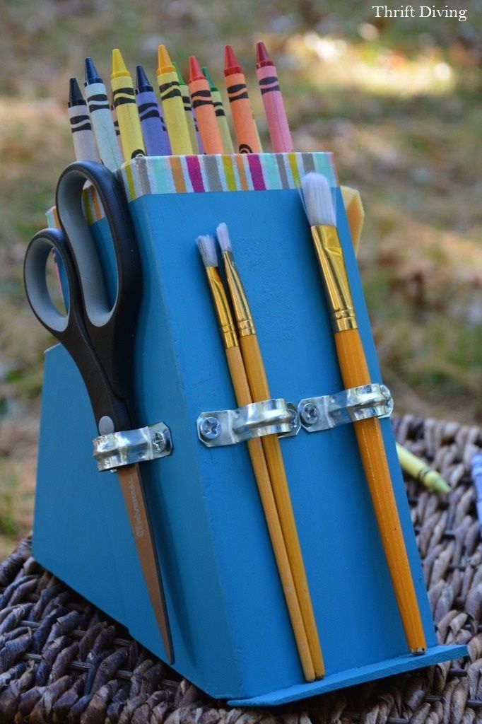 Turn an Old Knife Block into a Crayon Holder