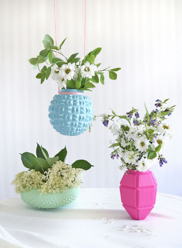 Upcycled Lampshade Vases