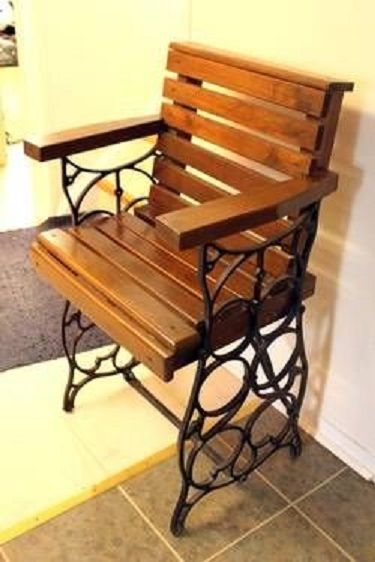 Chair Made from Sewing Machine Base