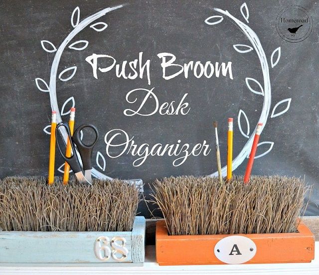 Push Broom Desk Organizer