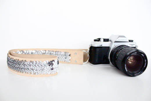 No-Sew Sequin Camera Strap